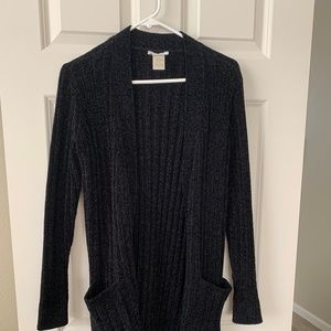 Matty M, Size M, Black Chenille cardigan